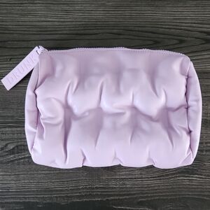 Drunk Elephant Soft Lilac Quilted Cosmetic Bag